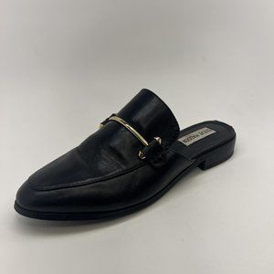 Steve Madden Black Leather Laaura Loafer Mules Women's Size 8M